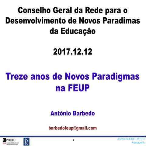 REDE - 13 anos de Novos Paradigmas de Educação na FEUP