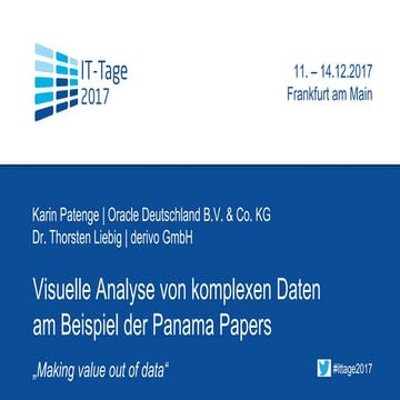 IT-Tage 2017: Visuelle Analyse komplexer Datenbestände am Beispiel der Panama Papers