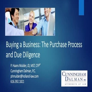 Buying a Business:  The Purchase Process and Due Diligence