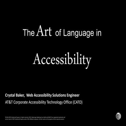 2017 CSUN The Art of Language in Accessibility