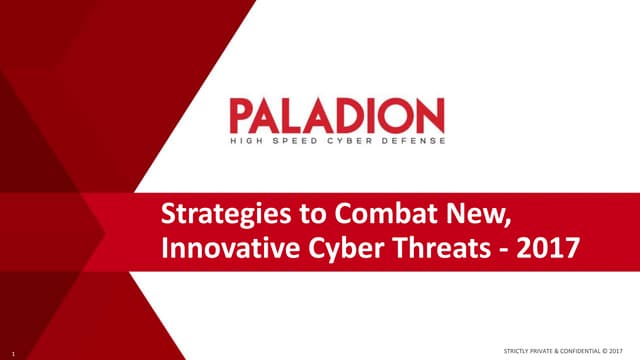 Strategies to Combat New, Innovative Cyber Threats - 2017
