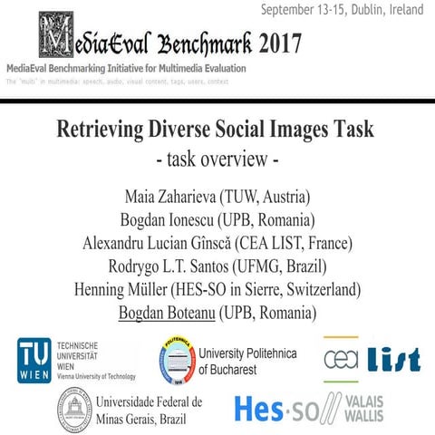 MediaEval 2017 Retrieving Diverse Social Images Task (Overview)