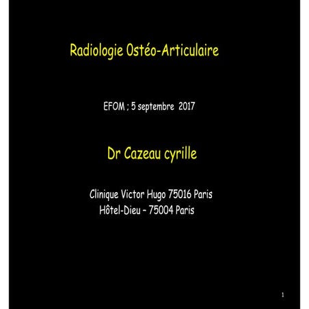 Radiologie ostéo-articulaire