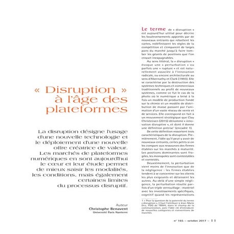 Disruption à l'âge des plateformes