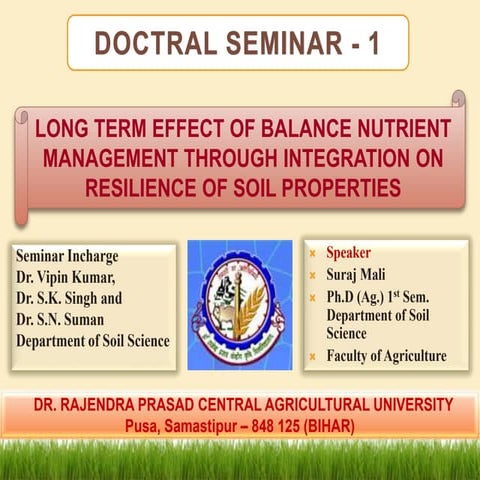 2017 long term effect of balance nutrient management through integration on r...