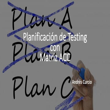 TestingAR XI - Beyond the Basics - Planificación de Testing con Matriz ACC