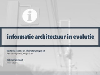 Informatie Architectuur in evolutie