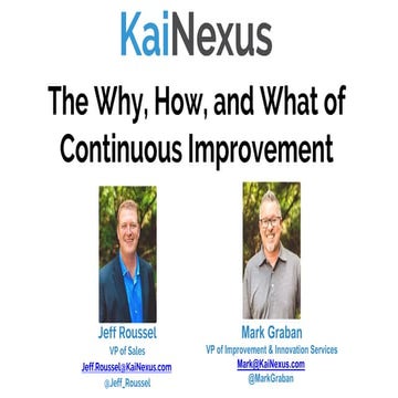 The Why, How and What of Continuous Improvement v2
