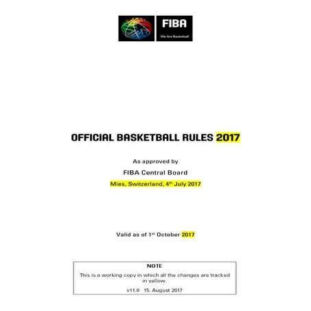 Peraturan Permainan FIBA 2017