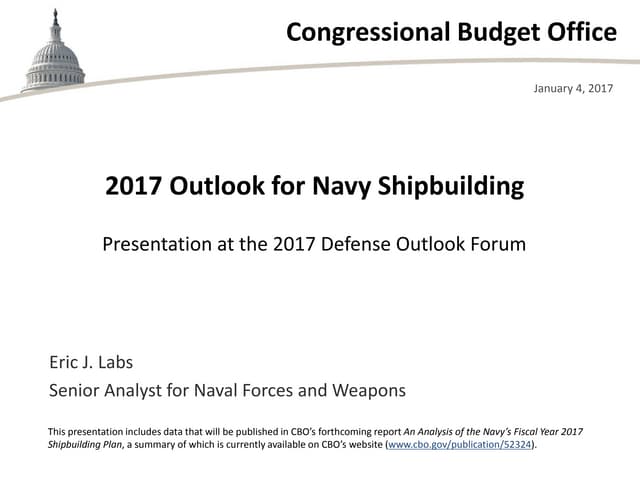 2017 Outlook for Navy Shipbuilding