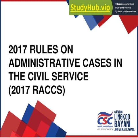 2017 RULES ON ADMINISTRATIVE CASES IN THE CIVIL SERVICE (2017 RACCS