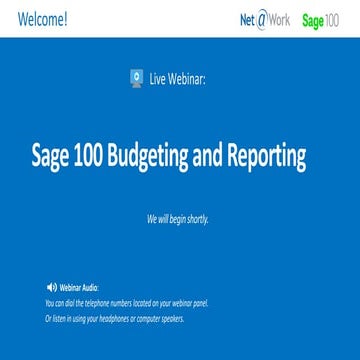 Sage 100 and Budgeting