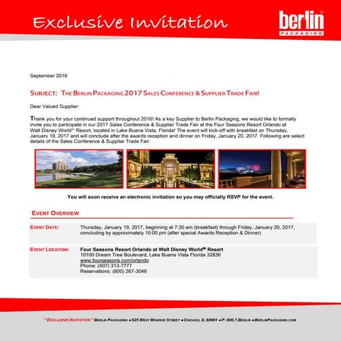 2017 sales conference_detailed_invitation_letter | PDF | Business Expos ...