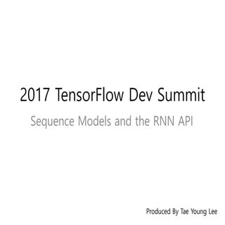 2017 tensor flow dev summit