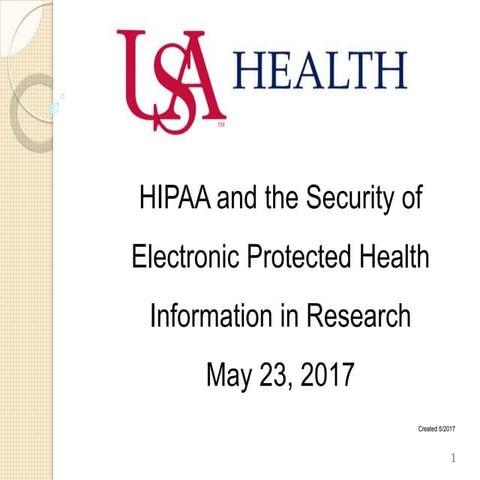 2017 HIPAA Clinical Research Training