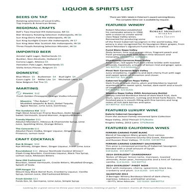 2017 winter update.petersons liquor spirits menu