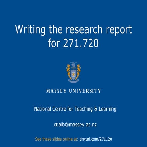 Writing a research report