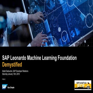 SAP Inside Track Walldorf 2018 - Demistify SAP Leonardo Machine Learning Foun...