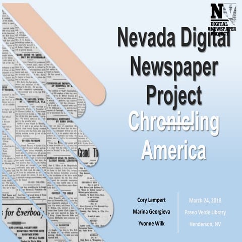 Nevada Digital Newspaper Project at the Clark County Nevada Genealogy Meeting