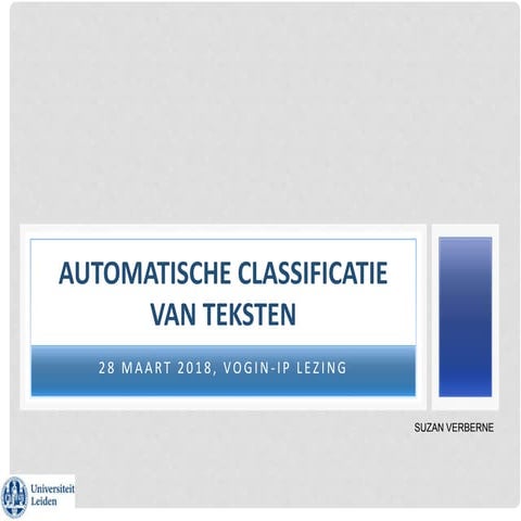 Automatische classificatie van teksten