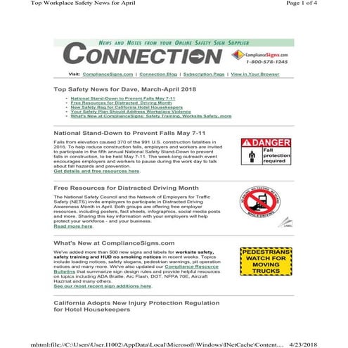 Calendar 2014 safety | PDF