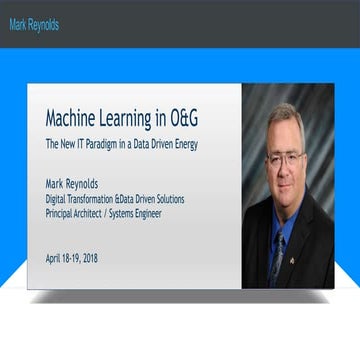 Machine Learning in Oil and Gas - April 18-19, 2018