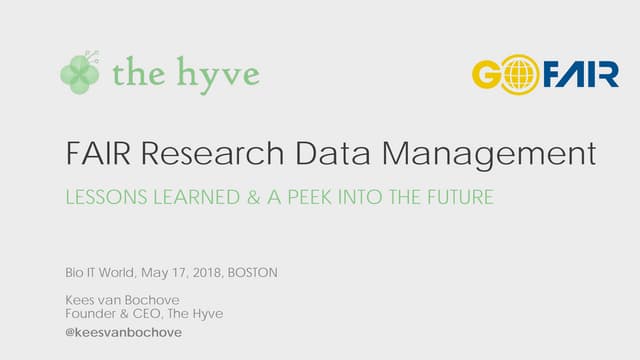 FAIR Data Experiences - Kees van Bochove - The Hyve
