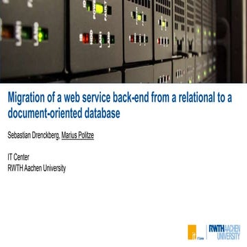 EUNIS 2018 - Migration of a web service back-end from a relational to a docum...