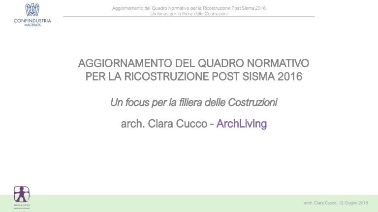 Aggiornamento Del Quadro Normativo Per La Ricostruzione Post Sisma 20