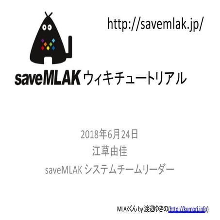2018-06-24 saveMLAK Wiki Tutorial