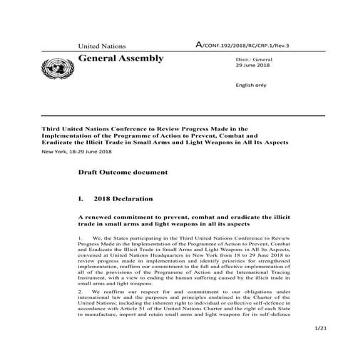 2018 06-29-outcome-document-draft-5 final - small arms treaty