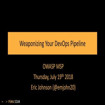 Weaponizing Your DevOps Pipeline