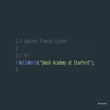 SMASH Speaker Series at Stanford University