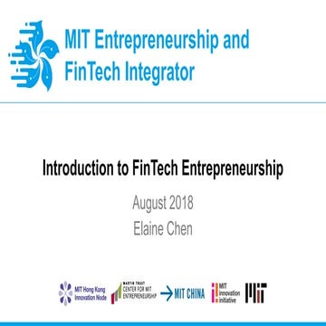 Introduction to FinTech Entrepreneurship