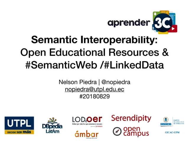#Aprender3C - Recursos Educativos Abiertos y Linked Data en Ecuador