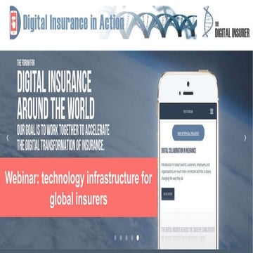 Webinar for August 2018 Technology infrastructure  for global insurers