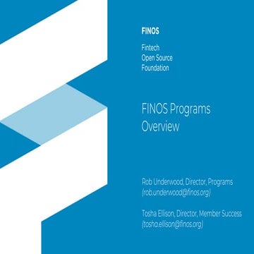 201809 - Introduction, business value and how to get engaged in FINOS Programs
