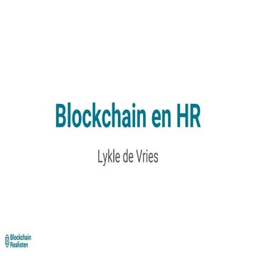 2018-09-20 Noorderlinkdagen - happy future - Blockchain en HR