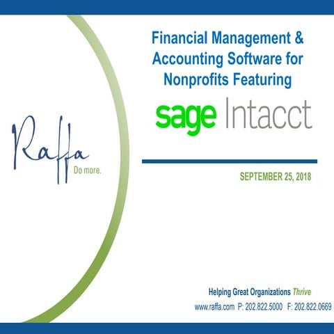 2018-09-25 Sage Intacct for Nonprofits