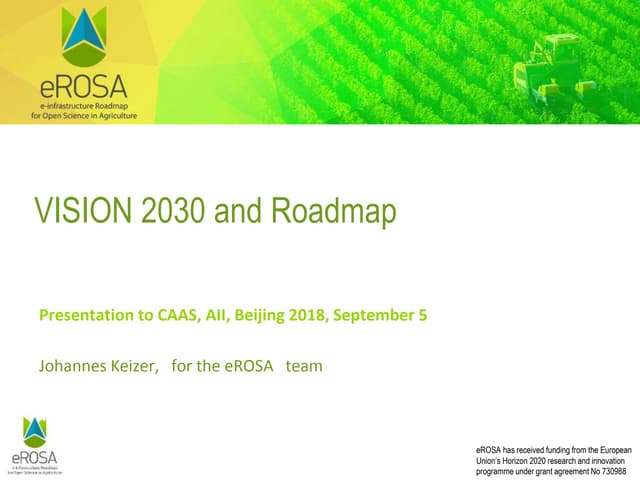 eROSA presentation at CAAS, September 2018