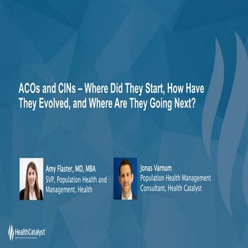 ACOs and CINs — Where Did They Start, How Have They Evolved, and Where Are Th...