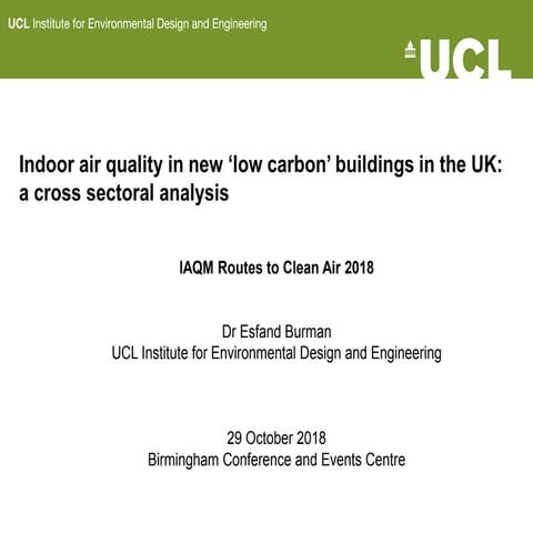 Indoor Air Quality in Low Carbon Buildings: A cross-sectoral analysis - Esfan...