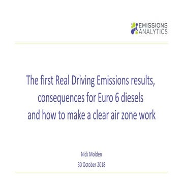 The first Real Driving Emissions results, consequences for Euro 6 diesels and...