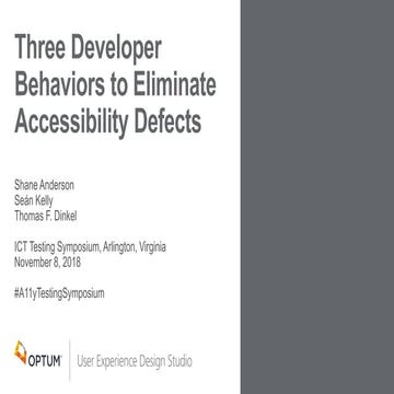 Three Developer Behaviors to Reduce Accessibility Defects