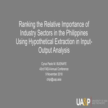 Ranking the Relative Importance of Industry Sectors in the Philippines ...