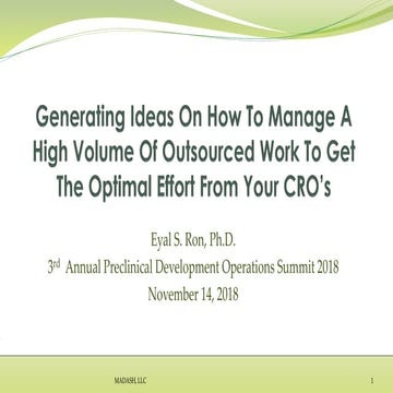 2018 11-14 generating ideas on how to manage cro's