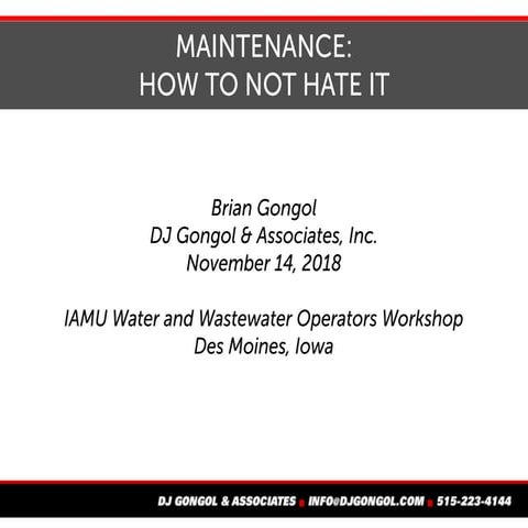 Maintenance: How not to hate it - v.13