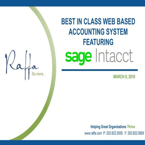 2018 3-8 Sage Intacct - The Cloud ERP Difference