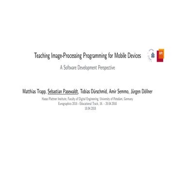Teaching Image-Processing Programming for Mobile Devices | PPT