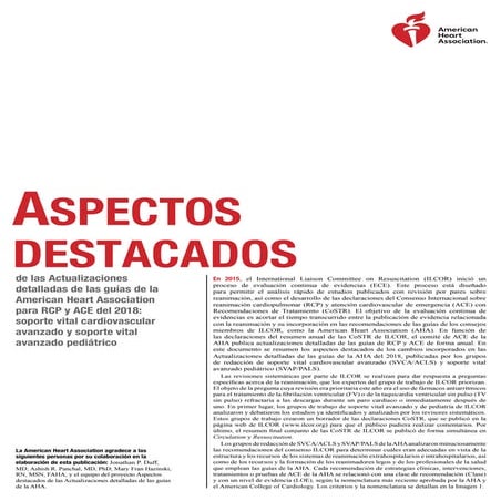Castellano: Actualización AHA 2018 de ACLS  y PALS